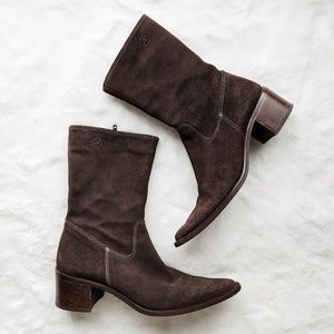 Bronx Brown Pointed Toe Heeled Boots